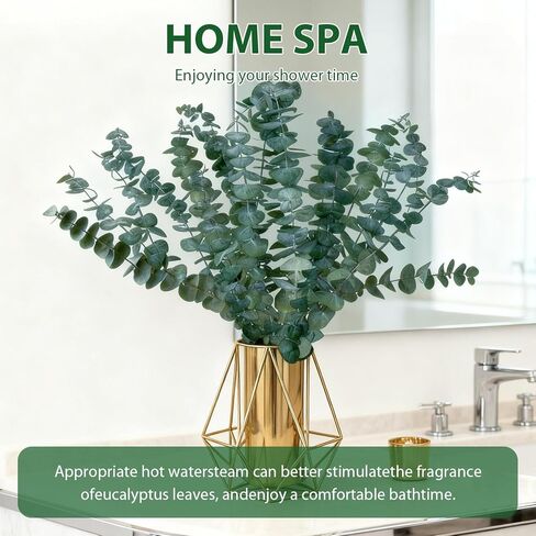 18 Pcs Real Dried Eucalyptus Stems,17" Natural Eucalyptus Branches for Shower to Release Fragrance, Vase Filler, Bathroom Decor, Dried Flower Arrangement in Kuwait