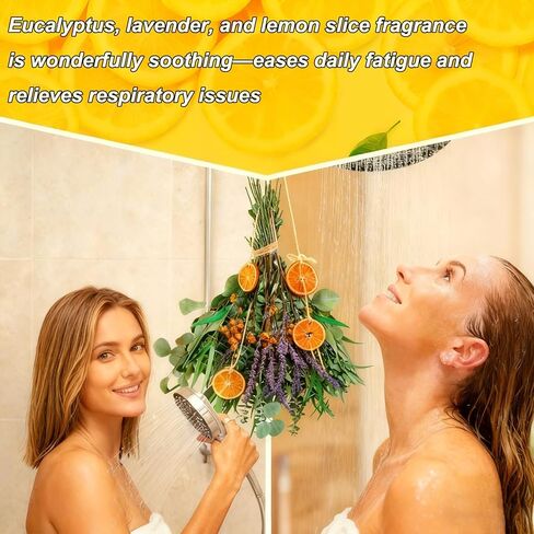 105 PCS Mixed 6 Kinds Dried Eucalyptus & Lavender Flowers Bundle for Shower,17''Natural Real Fresh Preserved Eucalyptus Leaves and Lemon Shower Hanging Plants, Home Bathroom Decor in Saudi Arabia
