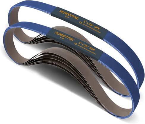 POWERTEC 11127-3 1 x 30 Inch Sanding Belt, 3 Each of 40/80/120/240/400 Grits, 15PK, Aluminum Oxide Belt Sander Sanding Belt Assortment for WEN 6515T/ Bucktool Belt and Disc Sander, Woodworking in Saudi Arabia