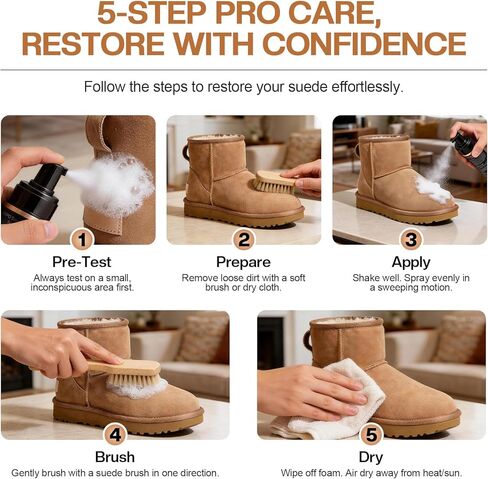 منظف ​​الأحذية من جلد الغزال CPDUSTER للأحذية ذات الرقبة الطويلة: بخاخ رغوي للأحذية الفاخرة لتنظيف جلد النوبوك والأحذية الرياضية، 6.76 أونصة سائلة in Kuwait