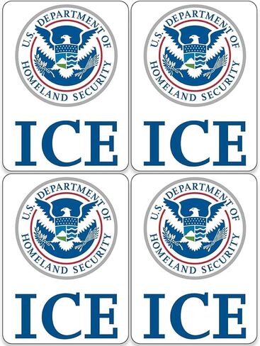 4-Pack: ICE Bumper Sticker (Homeland Security Logo Support Border Patrol Conservative Republica Vinyl Decal for car Truck or Van (1.5 x 2 inch Each) in Saudi Arabia