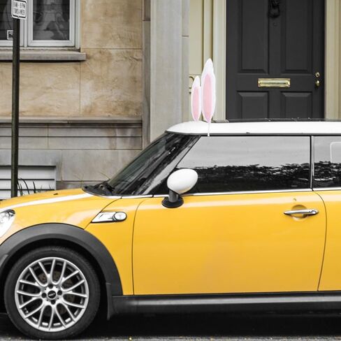 Car Decoration Pink Christmas Antlers, Bunny Ears and Nose Christmas Decorations Kit Rabbit Ears Car Holiday Decor for Vehicles Easy to Install Reindeer Antlers, 16.9 x 3.9 x 1.9 Inches in Kuwait