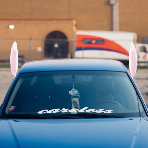 Car Decoration Pink Christmas Antlers, Bunny Ears and Nose Christmas Decorations Kit Rabbit Ears Car Holiday Decor for Vehicles Easy to Install Reindeer Antlers, 16.9 x 3.9 x 1.9 Inches in Kuwait