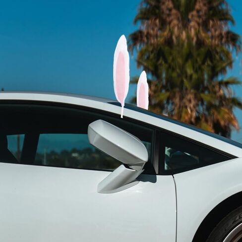 Car Decoration Pink Christmas Antlers, Bunny Ears and Nose Christmas Decorations Kit Rabbit Ears Car Holiday Decor for Vehicles Easy to Install Reindeer Antlers, 16.9 x 3.9 x 1.9 Inches in Kuwait