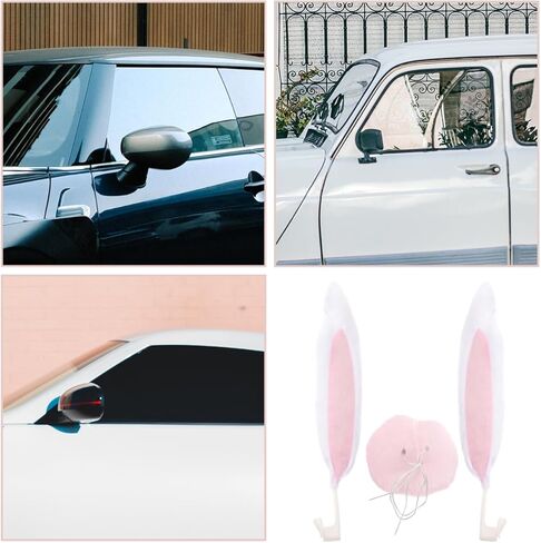 Car Decoration Pink Christmas Antlers, Bunny Ears and Nose Christmas Decorations Kit Rabbit Ears Car Holiday Decor for Vehicles Easy to Install Reindeer Antlers, 16.9 x 3.9 x 1.9 Inches in Kuwait