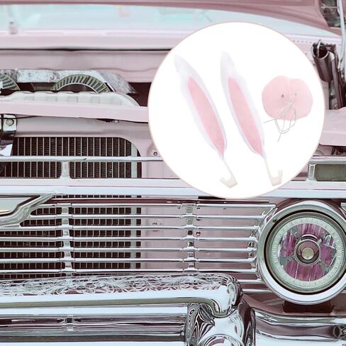 Car Decoration Pink Christmas Antlers, Bunny Ears and Nose Christmas Decorations Kit Rabbit Ears Car Holiday Decor for Vehicles Easy to Install Reindeer Antlers, 16.9 x 3.9 x 1.9 Inches in Kuwait