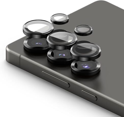 Ringke Camera Lens Frame Glass Compatible with Samsung Galaxy S24 Ultra Camera Lens Protector 5G, Glass Covers and Aluminum Alloy Frames - Black in Saudi Arabia