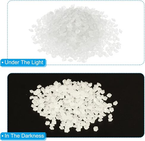 5000pcs Glow Rocks 3-5mm Glow Pebbles Decoration in The Dark Luminous Stones Decor DIY Decorative White for Garden, Potted Plant, Fish Tank in Saudi Arabia