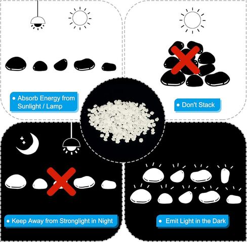 5000pcs Glow Rocks 3-5mm Glow Pebbles Decoration in The Dark Luminous Stones Decor DIY Decorative White for Garden, Potted Plant, Fish Tank in Saudi Arabia