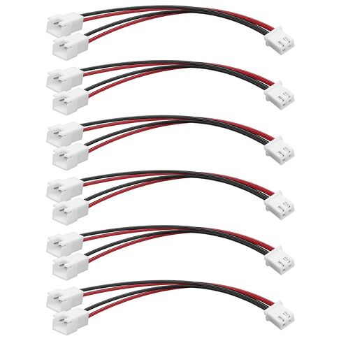 XMSJSIY XH2.54 1 to 2 Connector Terminal Wire 2-Pin XH2.54 Female to Dual Male 2.54mm Pitch Motherboard PWM PC Chassis Fan Y Splitter Terminal Connector for PC Fan 3D Printer LED Light - 6PCS in Saudi Arabia
