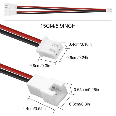 XMSJSIY XH2.54 1 to 2 Connector Terminal Wire 2-Pin XH2.54 Female to Dual Male 2.54mm Pitch Motherboard PWM PC Chassis Fan Y Splitter Terminal Connector for PC Fan 3D Printer LED Light - 6PCS in Saudi Arabia