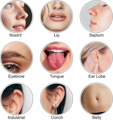 6Pcs Piercing Ball Grabber Tool Kit Piercing Taper Insertion Tool with Threaded Insertion Pin Stainless Steel Flat Back Earrings Applicator Curved Body Piercings for Ear Nose Lip Jewelry Changes in Saudi Arabia