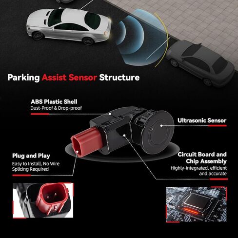 2pcs PDC Bumper Parking Aid Assist Sensor Backup Reverse Radar Replacement Kit - Compatible with Honda 2005-2010 Odyssey 2004-2013 CR-V CRV - 188200-9860 39680-SHJ-A61 in Saudi Arabia