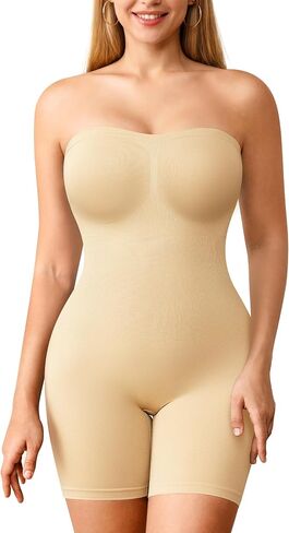 Irisnaya Strapless Shapewear for Women Tummy Control Slimming Shapewear Bodysuit Full Body Shaper with Removable Straps in Saudi Arabia