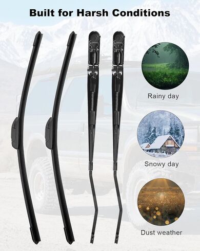 2PCS Windshield Wiper Arm & Wiper Blade Kit 42647 42648 Fit for Ford Excursion 2000 2001 2002 2003 2004 2005 F250 F350 F450 F550 Super Duty 1999-2007, Left Driver Side and Right Passenger in Saudi Arabia