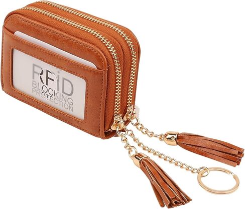 RFID Credit Card Holder Double Zipper Card Case Small Wallets for Women Leather Multifunctional Holders in Saudi Arabia