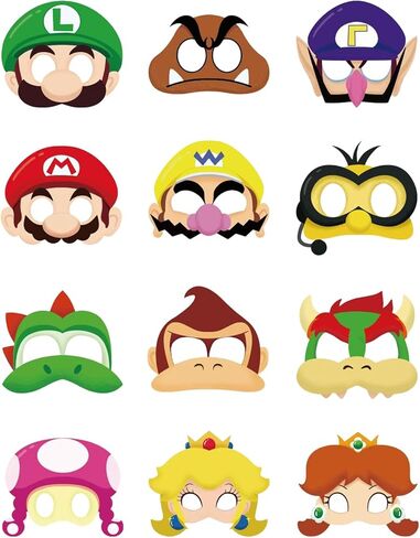 Jolbndcv 12 Pcs Felt Masks, Game Themed Cartoon Role Play Bros Party Favors, Birthday Cosplay Mask Halloween Dress Up Supply in Kuwait