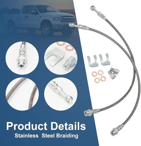 AUTOVIC Front Brake Lines Kit for Lift 20" Stainless Extended Length Compatible with Ford F-150 2009-2018 in Saudi Arabia