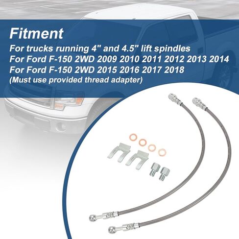 AUTOVIC Front Brake Lines Kit for Lift 20" Stainless Extended Length Compatible with Ford F-150 2009-2018 in Saudi Arabia