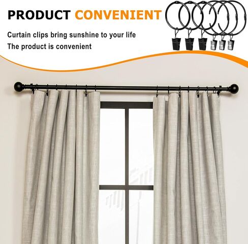 34 قطعة من حلقات الستائر القابلة للفتح مع مشابك، مشابك ستائر مفتوحة بقطر داخلي 1.25 بوصة مع خطافات تناسب قضبان ستائر بقطر يصل إلى 1.0 بوصة، وخطافات لتعليق الستائر وأقواس القبعات (مجموعة معرف D مكونة من 34 قطعة) in Kuwait