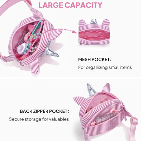 YOOLIFE Birthday Gifts for 2 3 4 5 6 7 8 Year Old Girl, Initial Fanny Pack Letter Belt Bag for Little Girls Purse, Unicorn Girl Crossbody Bag, Pink (A) in Kuwait