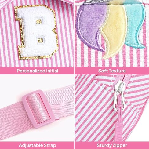 YOOLIFE Birthday Gifts for 2 3 4 5 6 7 8 Year Old Girl, Initial Fanny Pack Letter Belt Bag for Little Girls Purse, Unicorn Girl Crossbody Bag, Pink (A) in Kuwait