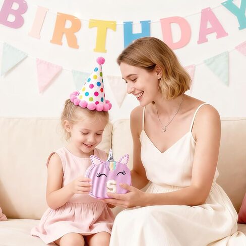 YOOLIFE Birthday Gifts for 2 3 4 5 6 7 8 Year Old Girl, Initial Fanny Pack Letter Belt Bag for Little Girls Purse, Unicorn Girl Crossbody Bag, Pink (A) in Kuwait