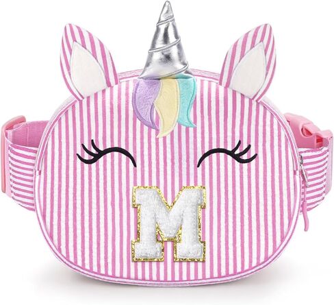 YOOLIFE Birthday Gifts for 2 3 4 5 6 7 8 Year Old Girl, Initial Fanny Pack Letter Belt Bag for Little Girls Purse, Unicorn Girl Crossbody Bag, Pink (A) in Kuwait