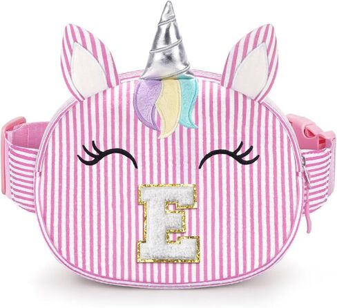 YOOLIFE Birthday Gifts for 2 3 4 5 6 7 8 Year Old Girl, Initial Fanny Pack Letter Belt Bag for Little Girls Purse, Unicorn Girl Crossbody Bag, Pink (A) in Kuwait