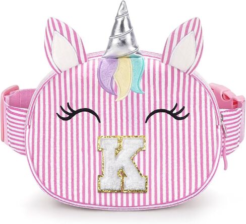 YOOLIFE Birthday Gifts for 2 3 4 5 6 7 8 Year Old Girl, Initial Fanny Pack Letter Belt Bag for Little Girls Purse, Unicorn Girl Crossbody Bag, Pink (A) in Kuwait