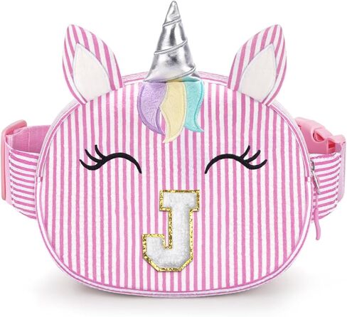 YOOLIFE Birthday Gifts for 2 3 4 5 6 7 8 Year Old Girl, Initial Fanny Pack Letter Belt Bag for Little Girls Purse, Unicorn Girl Crossbody Bag, Pink (A) in Kuwait
