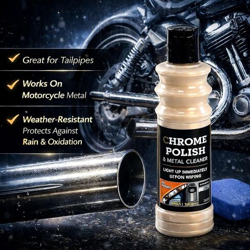 Chrome Polish & Metal Cleaner for Cars, 5.07 fl oz/150ml, All Metal Polish for Golf Clubs, Jewelry, Silver, Brass, Aluminum, Copper, Stainless Steel & Various Metal Surfaces in Saudi Arabia