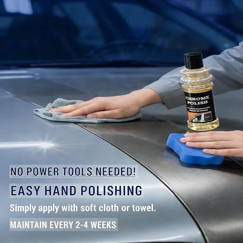 Chrome Polish & Metal Cleaner for Cars, 5.07 fl oz/150ml, All Metal Polish for Golf Clubs, Jewelry, Silver, Brass, Aluminum, Copper, Stainless Steel & Various Metal Surfaces in Saudi Arabia