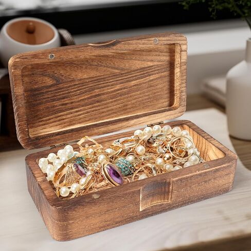 Wooden Currency Money Cash Tray with Hinged Lid and Magnetic Closure, Vintage Single Compartment Cash Case Bank Organiser Storage Money Bill Currency Box Holder Container Moneyboxes in Saudi Arabia