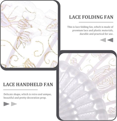 Vintage Lace Folding Fan Lightweight Handheld Fan for Women Tea Party Cosplay Wedding Dance Accessory Portable in Saudi Arabia