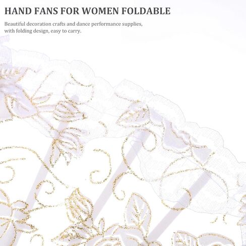 Vintage Lace Folding Fan Lightweight Handheld Fan for Women Tea Party Cosplay Wedding Dance Accessory Portable in Saudi Arabia