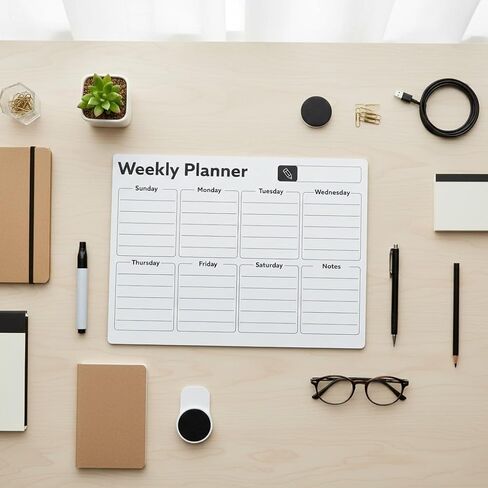 Magnetic Refrigerator Calendar Set, Erasable Weekly and Monthly Whiteboard Planner, Fridge Organizer for Meal Planning and Schedule Management in Saudi Arabia