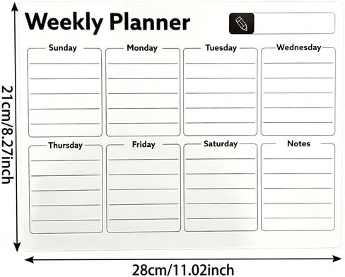 Magnetic Refrigerator Calendar Set, Erasable Weekly and Monthly Whiteboard Planner, Fridge Organizer for Meal Planning and Schedule Management in Saudi Arabia