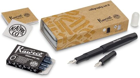 KAWECO CALIS-BK Calligraphy Set, Small, Black, 0.06/0.09 inches (1.5/2.3 mm), Genuine Imported in Saudi Arabia