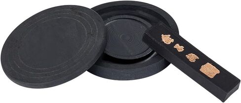 PH PandaHall Chinese Calligraphy Inkstone with Ink Stick, Traditional Chinese Ink Stones Sticks Well Inks Tray Inks Supplies for Calligraphy Practice and Painting Research in Saudi Arabia