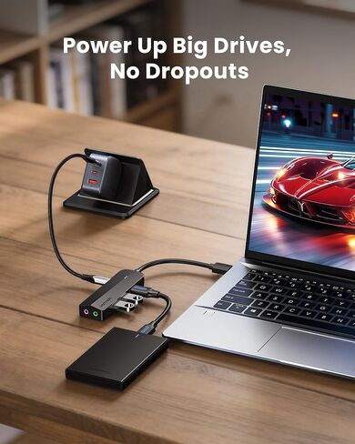 VENTION USB 3.0 Hub 3-Port USB بطاقة الصوت 2 في 1 محول صوت ستيريو خارجي 3.5 ملم مع سماعة رأس وميكروفون عالي السرعة للكمبيوتر المحمول Mac OS Windows Linux in Kuwait