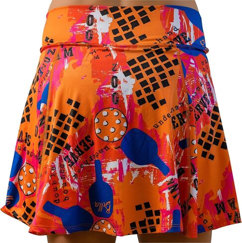 Pickleball Bella Women’s A-Line Pickleball Skort – Lightweight Athletic Skirt with Built-in Shorts & Pockets, Graffiti 3 in Saudi Arabia