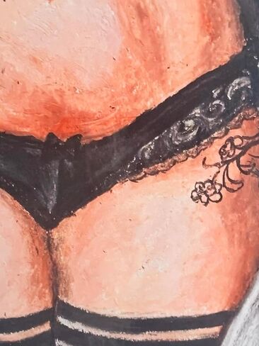 Baddie Collection #179 – Oil Pastel Figure Art Print, Feminine Body Study 8 X 10 print Matted to 11 x 14 in Saudi Arabia