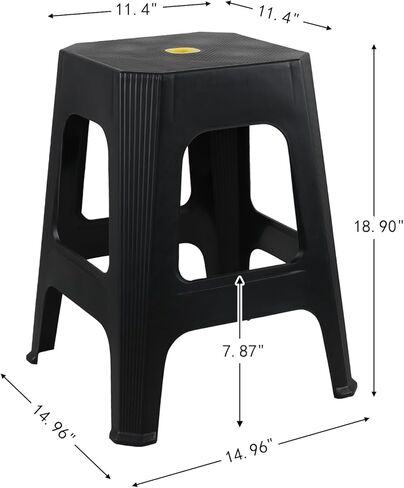 12 عبوة من مقاعد التعشيش البلاستيكية، مجموعة مقاعد قابلة للتكديس، أسود in Kuwait