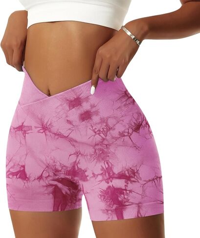 Women's Workout Biker Shorts Booty V Cross Spandex Gym Yoga Shorts Scrunch Butt High Waisted Athletic Leggings in Saudi Arabia