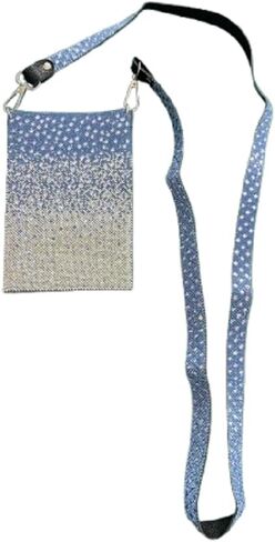 Jacqueline Kent JKBG126.AZ Cellphone Crossbody Purse 7 Inches x 4.75 Inches, Blue Frost Azure in Saudi Arabia
