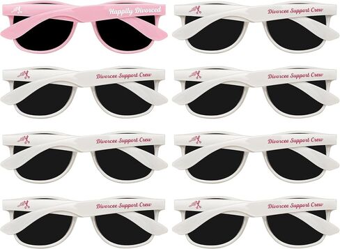 HAPPILY DIVORCED Sunglasses Set – 1 7 Divorce Support Crew Party Sunglasses (8 Pack) – Funny Divorce Party Favors for Women & Men, Newly Single Gifts Celebration Accessories in Saudi Arabia