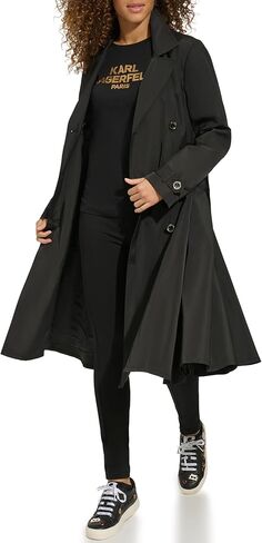 KARL LAGERFELD womens Long Flared Belted Trench Coat in Saudi Arabia
