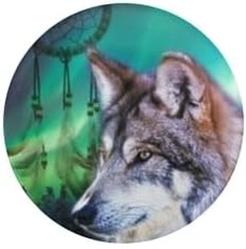 CafePress Native Dream Catcher Wolf Northern Lig دبوس دائري صغير مقاس 1 بوصة in Kuwait