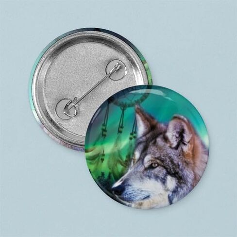 CafePress Native Dream Catcher Wolf Northern Lig دبوس دائري صغير مقاس 1 بوصة in Kuwait